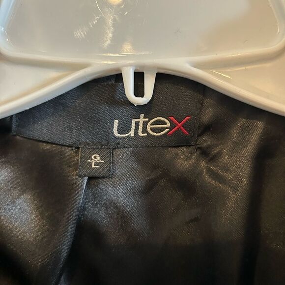 Utex Black Boucle lined Mid length Textured Faux Fur Swing Coat Vintage Size L - Picture 4 of 14